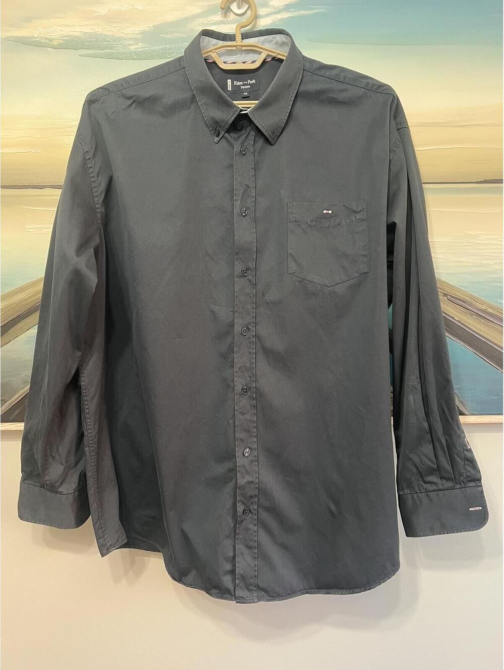 Eden Park Long Sleeve Button Up Shirt Men's 4XL With Bow Tie Logo